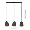 Suspension Eglo BARLASTON Noir, 3 lumières