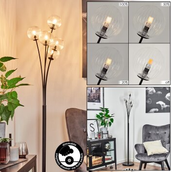 Lampadaire Bernado Noir, 5 lumières