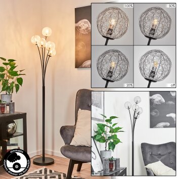 Lampadaire Bernado Noir, 5 lumières