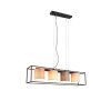 Suspension Trio Ross Noir, 4 lumières