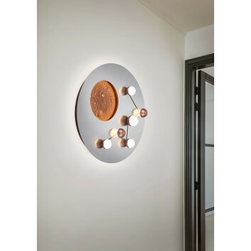 Plafonnier Trio Zodiac LED Aluminium brossé, Or, 1 lumière