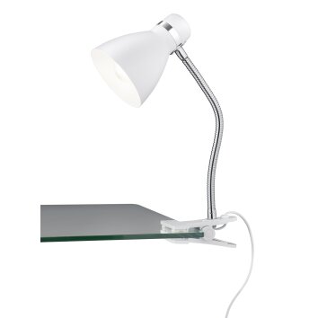 lampe â clipper Reality HARVEY Chrome, Blanc, 1 lumière