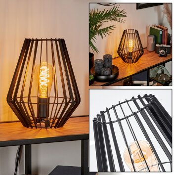 Lampe de table Emporia Noir, 1 lumière