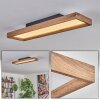 Plafonnier Longvic LED Brun, Couleur bois, Noir, 1 lumière