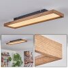 Plafonnier Longvic LED Brun, Couleur bois, Noir, 1 lumière