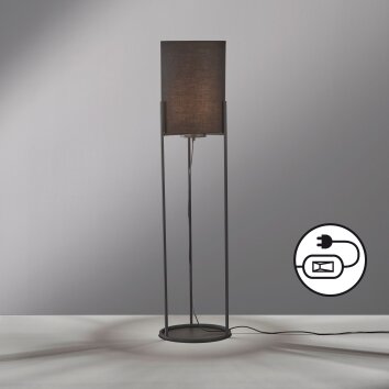 Lampadaire Fischer & Honsel Spenzer Noir, 1 lumière