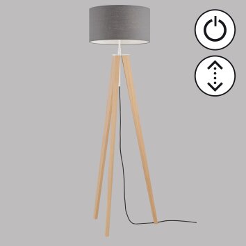 Lampadaire Fischer & Honsel SHINE-WOOD Brun, Nickel mat, 3 lumières