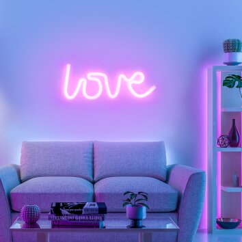 Luminaire déco Leuchten-Direkt NEON-LOVE LED Rose, 1 lumière