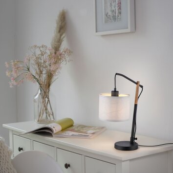 Lampe de table Leuchten-Direkt GREEN SOFIE Écru, Noir, 1 lumière