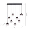 Suspension Leuchten-Direkt ZEA Noir, 8 lumières