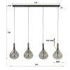 Suspension Drop Anthracite, 4 lumières