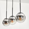 Suspension - Verre Gastor Chrome, Clair, Fumé, 3 lumières