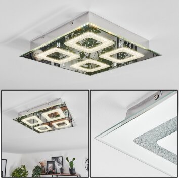 Plafonnier Kingsta LED Chrome, 1 lumière