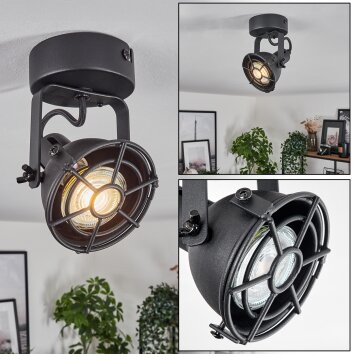 Plafonnier Jonsered LED Noir, 1 lumière