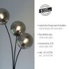 Lampadaire Leuchten-Direkt GREEN WIDOW Écru, Noir, 3 lumières