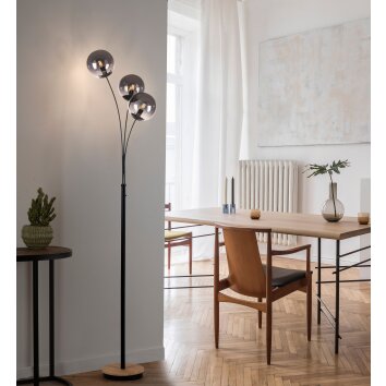 Lampadaire Leuchten-Direkt GREEN WIDOW Écru, Noir, 3 lumières