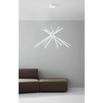 Suspension Lutec SHANGHAI LED Blanc, 8 lumières