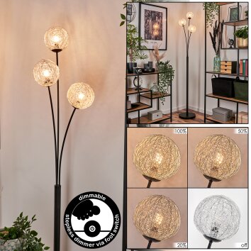 Lampadaire Bernado Argenté, 3 lumières