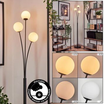 Lampadaire - Verre 10 cm Bernado Blanc, 3 lumières