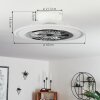 Ventilateur de plafond Terradura LED Chrome, Blanc, 1 lumière, Télécommandes