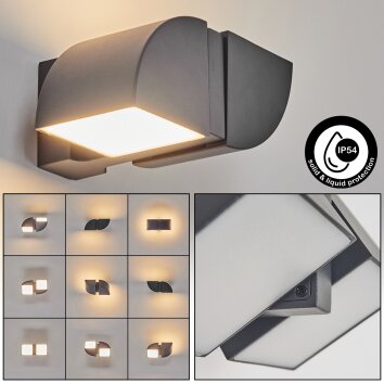 Applique murale d'extérieur Kontenga LED Anthracite, 2 lumières