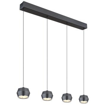 Suspension Globo MARTHY LED Gris, 4 lumières