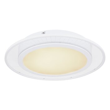 Plafonnier Globo SAMU LED Blanc, 1 lumière, Télécommandes, Changeur de couleurs