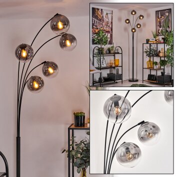 Lampadaire - Verre 15 cm Gastor Clair, Fumé, 5 lumières