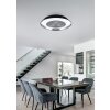 Ventilateur de plafond Reality VARBERG LED Noir, 1 lumière, Télécommandes