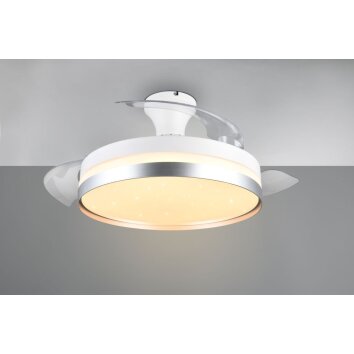 Ventilateur de plafond Reality LINDBERG LED Titane, 1 lumière, Télécommandes