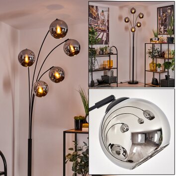 Koyoto Lampadaire Chrome, 5 lumières