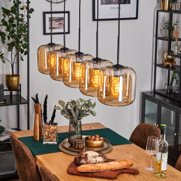 Lauden Suspension Ambre, 5 lumières