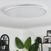 Plafonnier Sani LED Blanc, 1 lumière, Télécommandes, Changeur de couleurs