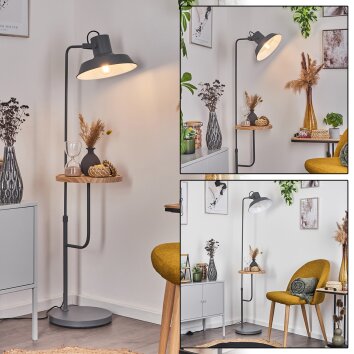 Lampadaire Pourrier Anthracite, Écru, 1 lumière