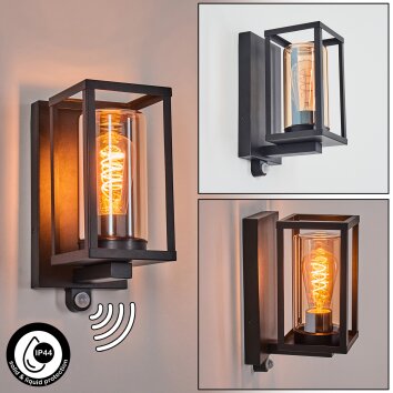 Portalis Lampe murale d´extérieur Noir, 1 lumière, Détecteur de mouvement