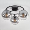 Gastor Plafonnier, Boule lumineuse Clair, Fumé, 3 lumières