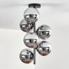 Gastor Plafonnier, Boule lumineuse Chrome, Fumé, 6 lumières