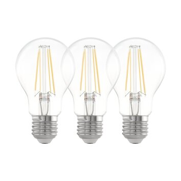 Ensemble de 3 lampes LED LM_LED_E27 clair Ø6cm L: 10,7cm avec 810 lumens