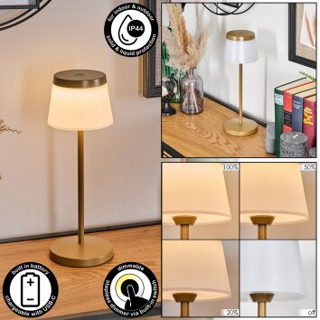 Algeraz Lampe de table d'extérieur, Lampe à poser LED Beige, 1 lumière