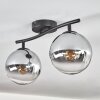 Gastor Plafonnier, Boule lumineuse Chrome, Clair, Fumé, 2 lumières