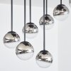 Chehalis Plafonnier, Boule lumineuse Chrome, Clair, Fumé, 9 lumières