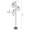 Stehleuchte Lampadaire Anthracite, 3 lumières