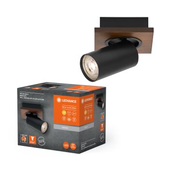 Spot Plafonnier Luminaires Ledvance LED Couleur bois, Noir, 1 lumière