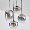 Soutinho Suspension, Boule lumineuse Clair, Fumé, 4 lumières