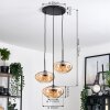 Mertola Suspension, Boule lumineuse Noir, 3 lumières