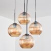 Koyoto Suspension, Boule lumineuse 35 cm Ambre, 4 lumières