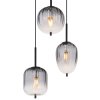 ATTILA Suspension Luminaires Globo Lighting Noir, 3 lumières