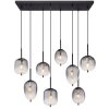 ATTILA Suspension Luminaires Globo Lighting Noir, 8 lumières