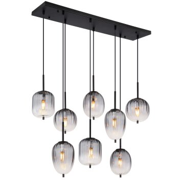 ATTILA Suspension Luminaires Globo Lighting Noir, 8 lumières