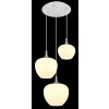 Maxy Suspension Luminaires Globo Lighting Chrome, Blanc, 3 lumières